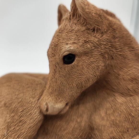 Sweet Vintage Sandicast Tan Yearling‎ Statue Needs A Home Signed By Sandra Brue - Picture 1 of 10